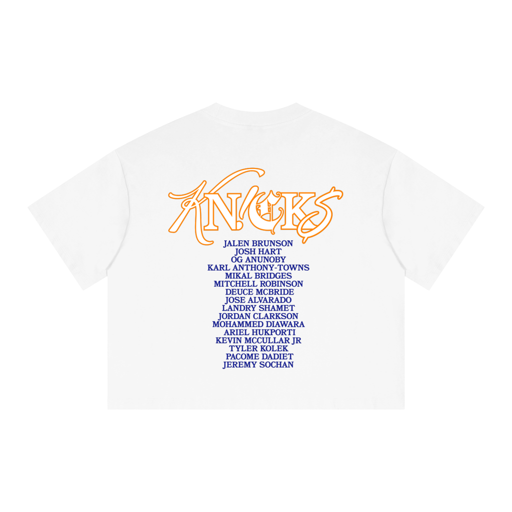 New York Knicks 2026 Playoffs Unisex Boxy Drop Shoulder Crop T-Shirt