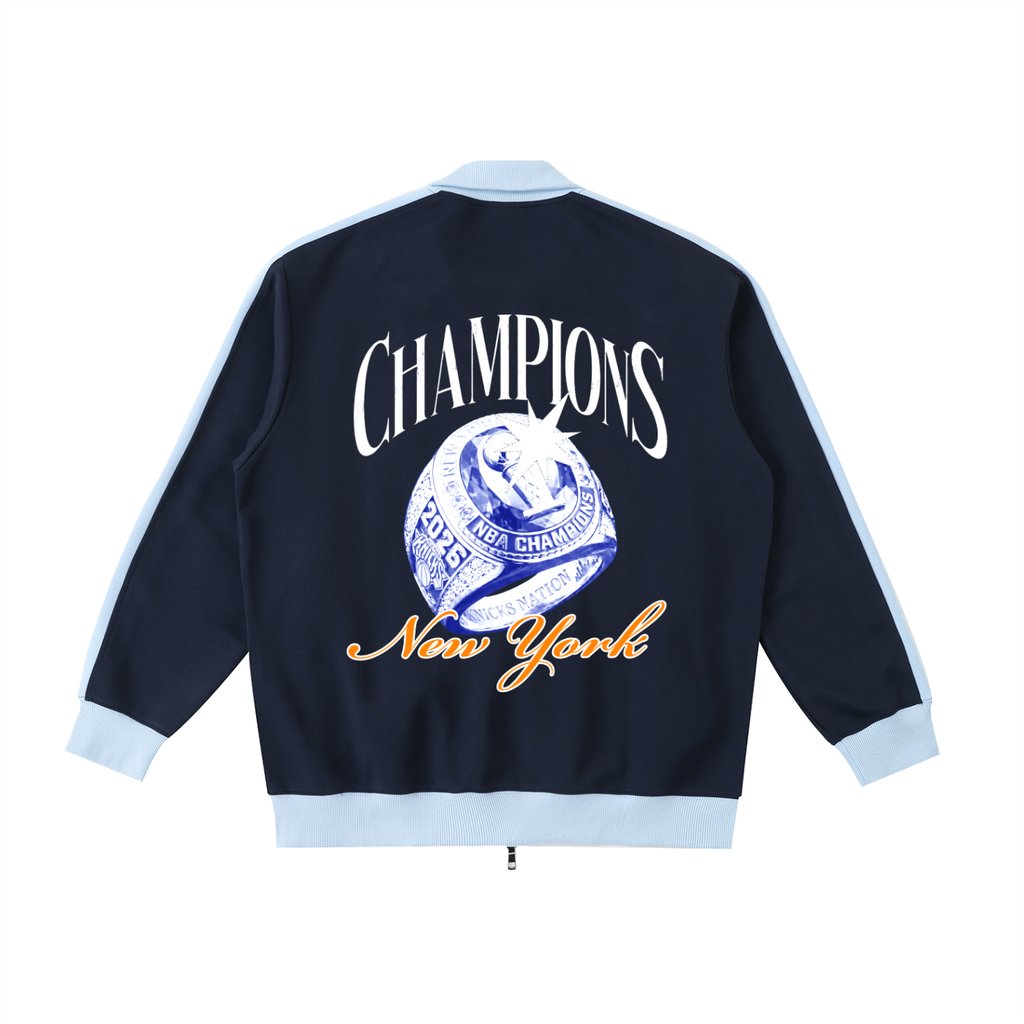 New York Knicks 2026 NBA Champions Contrast Trim Stand Collar Jacket
