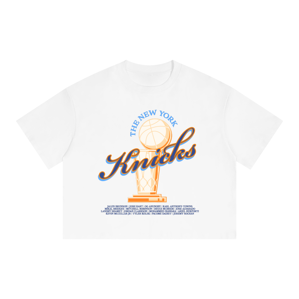 New York Knicks 2026 Playoffs Boxy Drop Shoulder Crop T-Shirt